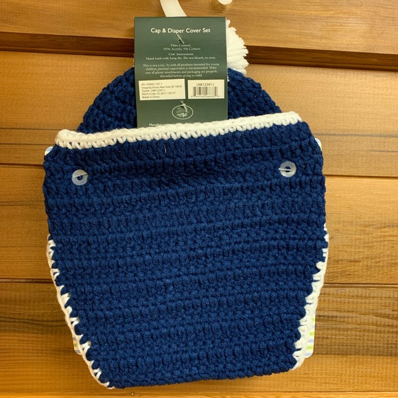 2/$20 NWT Laura Ashley Blue Cap & Diaper Cover Set - Picture 2 of 8